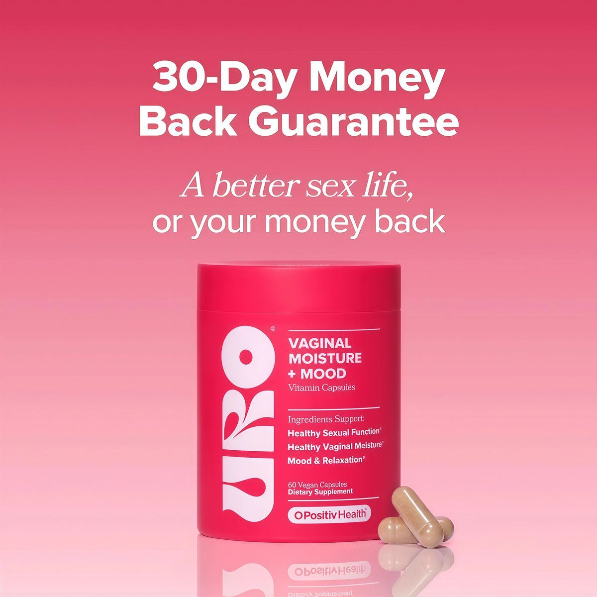 URO Vaginal Moisture & Mood with KSM-66 Ashwagandha – 30-Day Supply Supports Vaginal Moisture, Mood & Relaxation with Gingko Biloba, Mucuna Pruriens & GABA